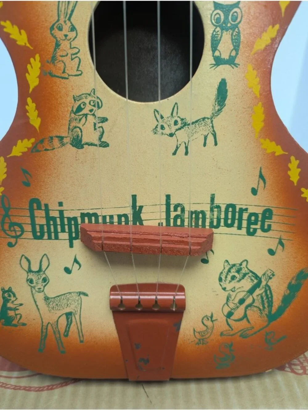 Vintage Jefferson MFG American Toy Guitar Chipmunk Jamboree w/Box, Booklet